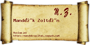 Mandák Zoltán névjegykártya